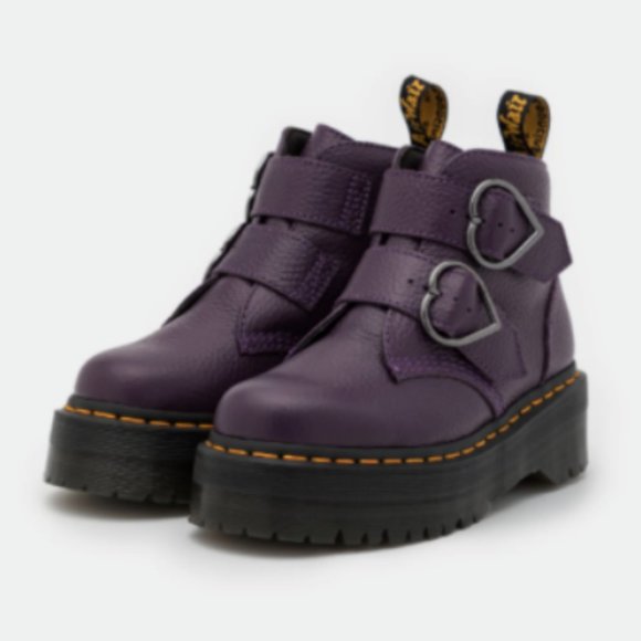 Dr Martens DEVON HEART PLATFORM Boots Rare Find Soft Rich Leather Comfortable - Picture 9 of 12